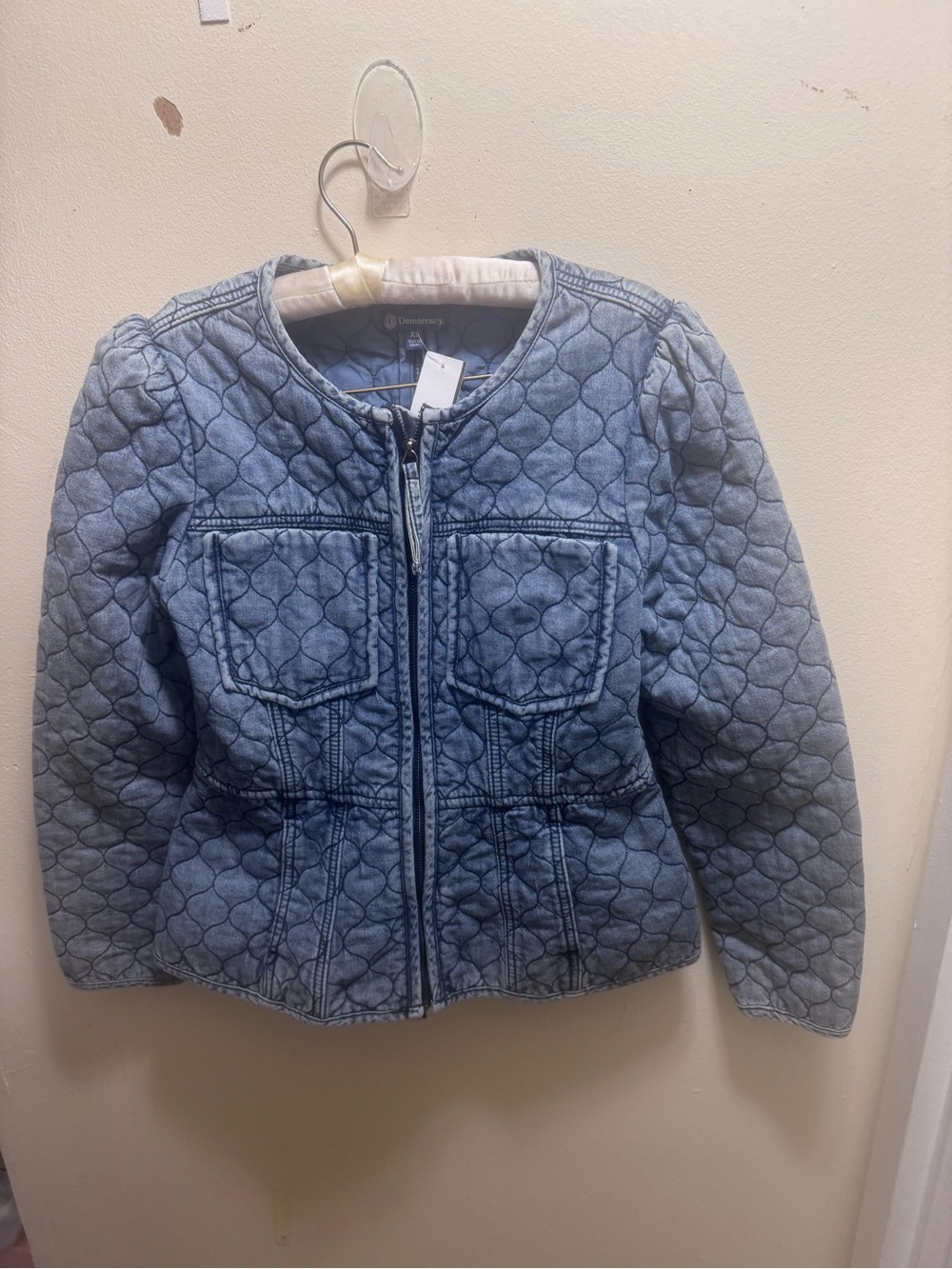 Democracy Light Blue Quilted Jean Jacket size XS new w/tags